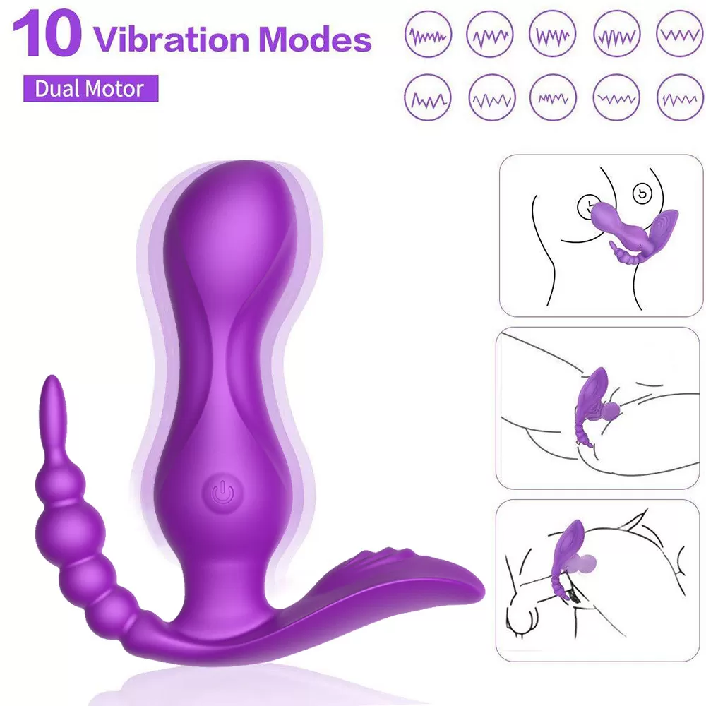 Wellco Adult JAIN Kablosuz Kumandalı G-Spot Anal ve Klitoris Uyarıcı Külot İçi Giyilebilir 3 in 1 Vibratör - Mor - 3