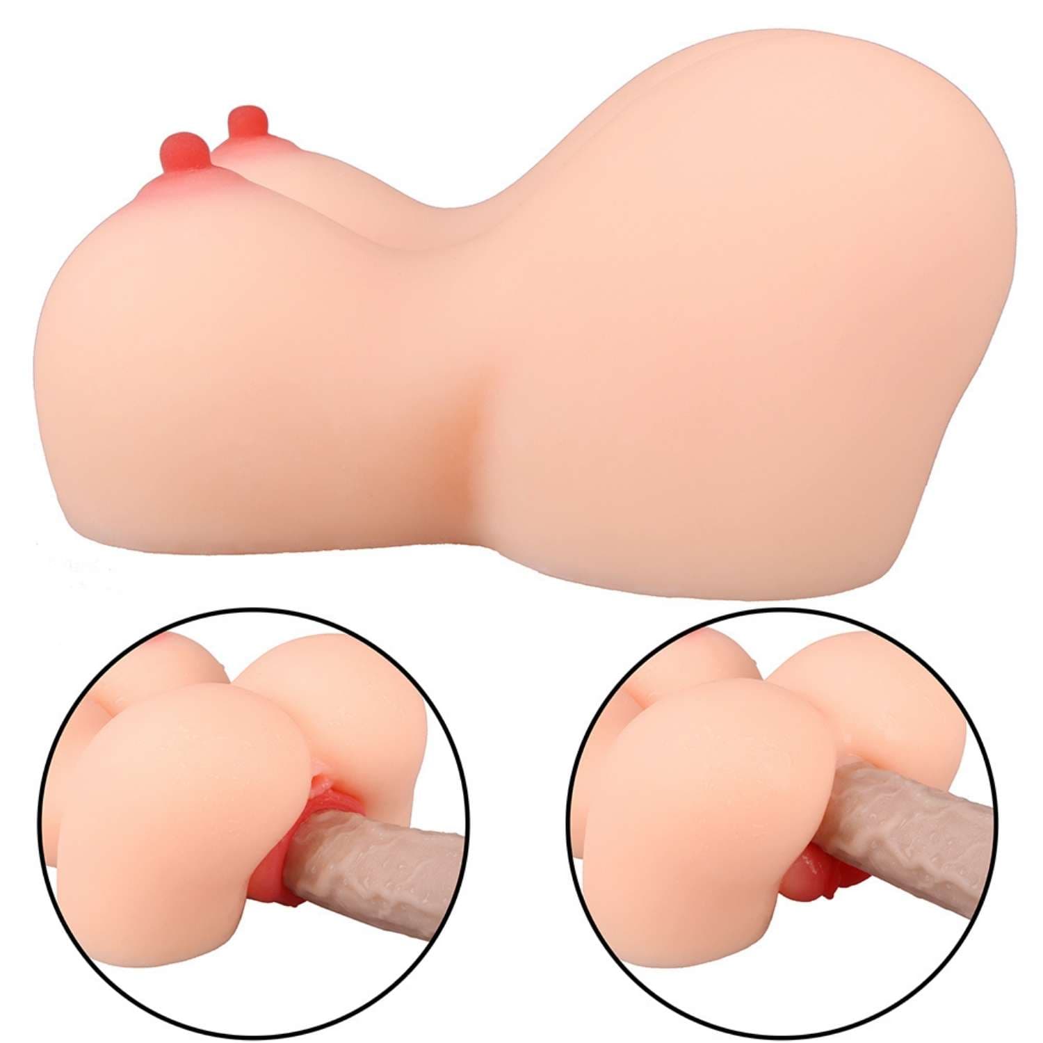 Wellco Adult Jessica - Anal Vajina Çift Girişli Titreşimli Isıtmalı Realistik Kalça Göğüs Mastürbatör 2.3 KG - 4