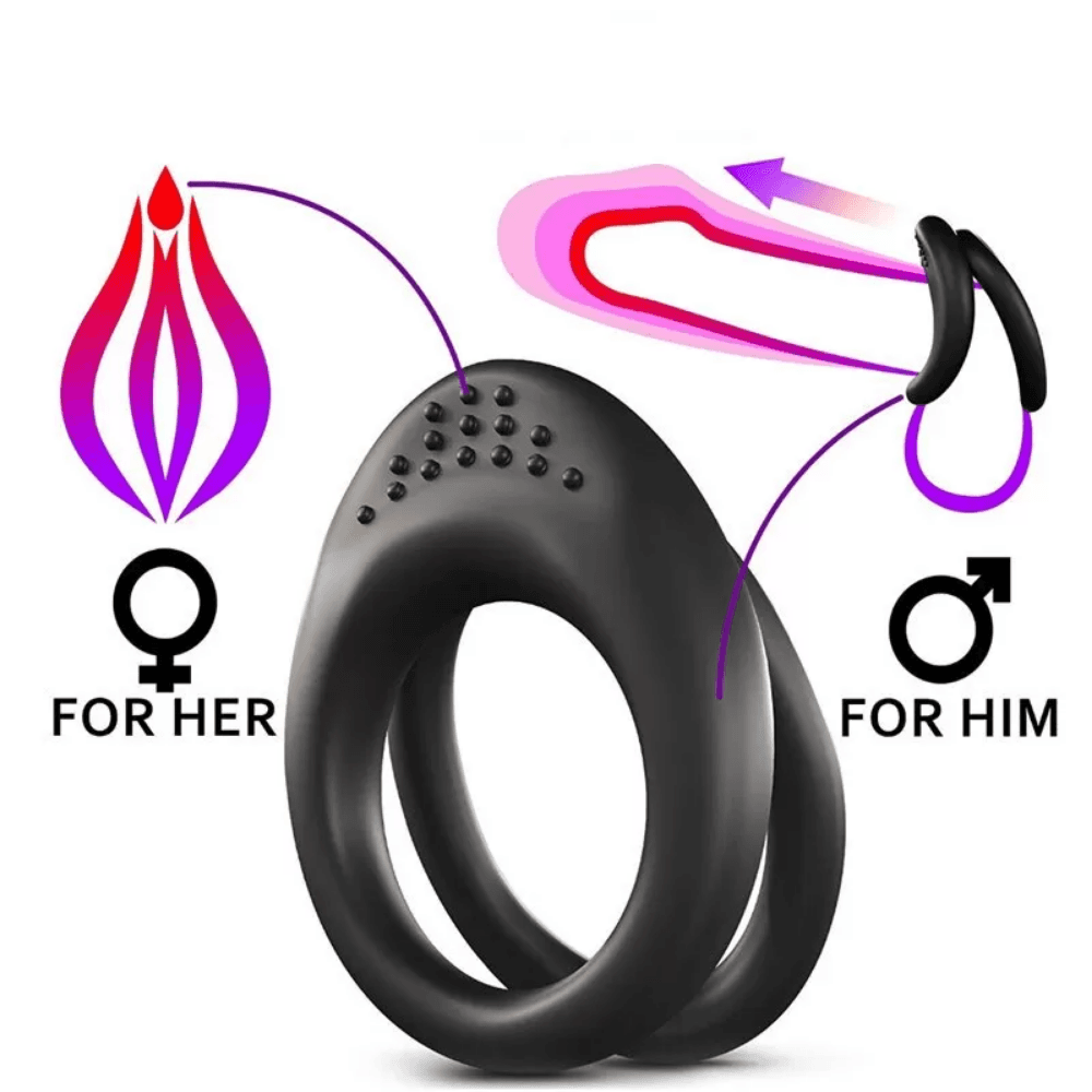Wellco Adult Klitoris Uyarıcı Tırtıklı Siyah Penis Yüzüğü Esnek Sağlam Silikon Testis ve Penis Halkası - 2