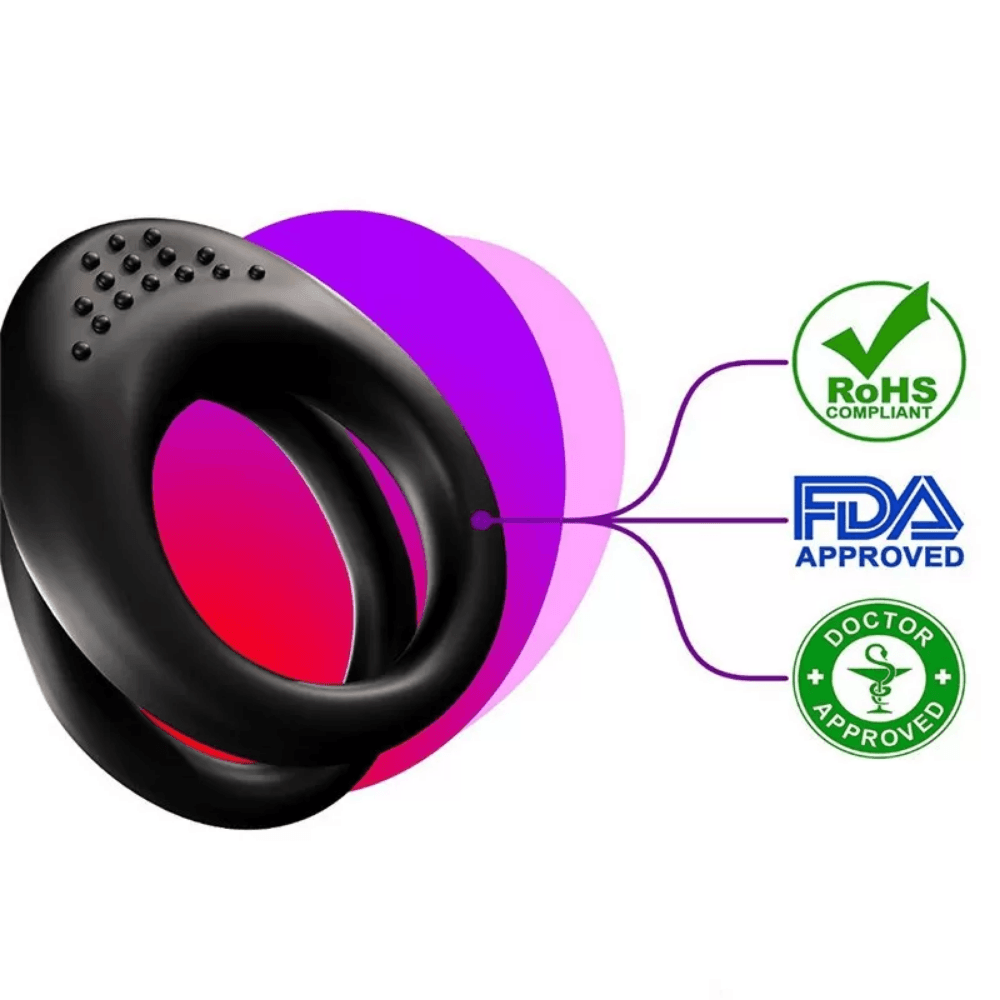Wellco Adult Klitoris Uyarıcı Tırtıklı Siyah Penis Yüzüğü Esnek Sağlam Silikon Testis ve Penis Halkası - 4