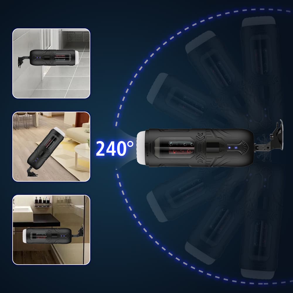 Wellco Adult KNIGHT Şarjlı Vantuzlu İleri Geri ve Dönme Hareketli Titreşimli Vajina Otomatik Mastürbatör - 3