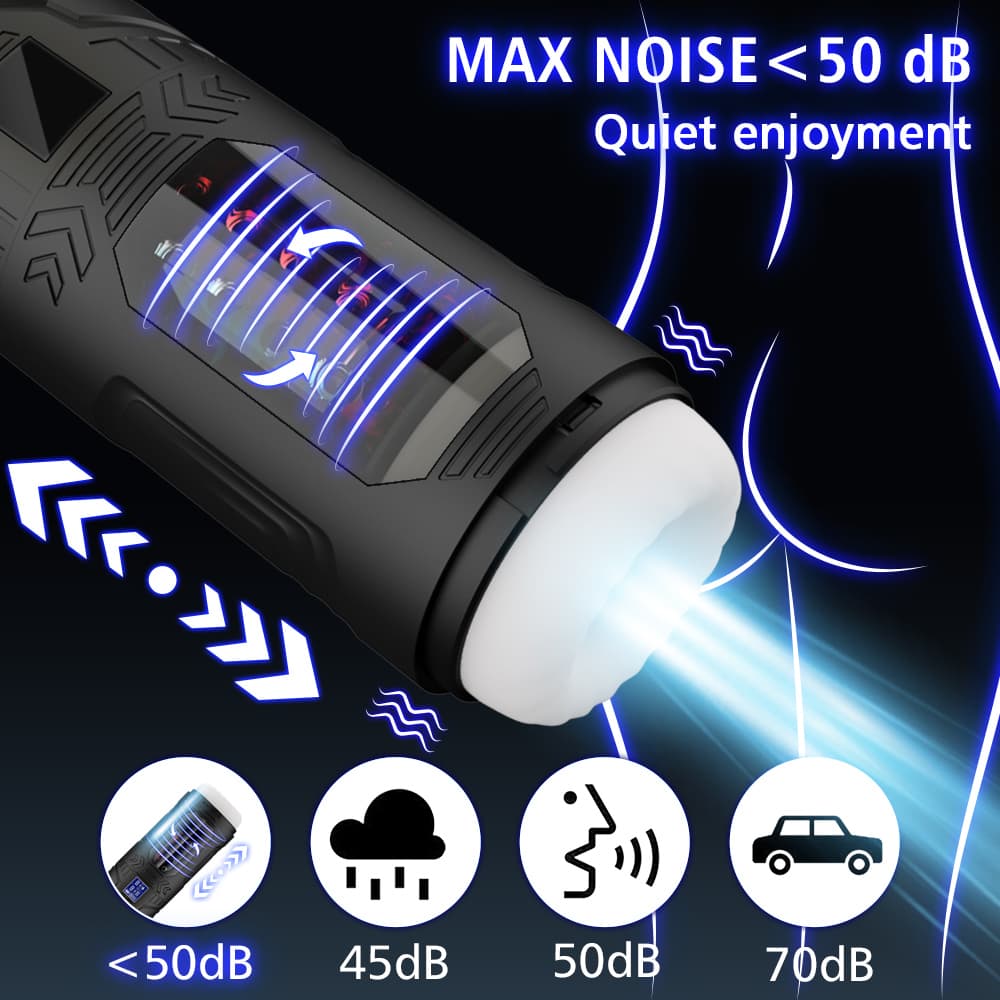 Wellco Adult KNIGHT Şarjlı Vantuzlu İleri Geri ve Dönme Hareketli Titreşimli Vajina Otomatik Mastürbatör - 4