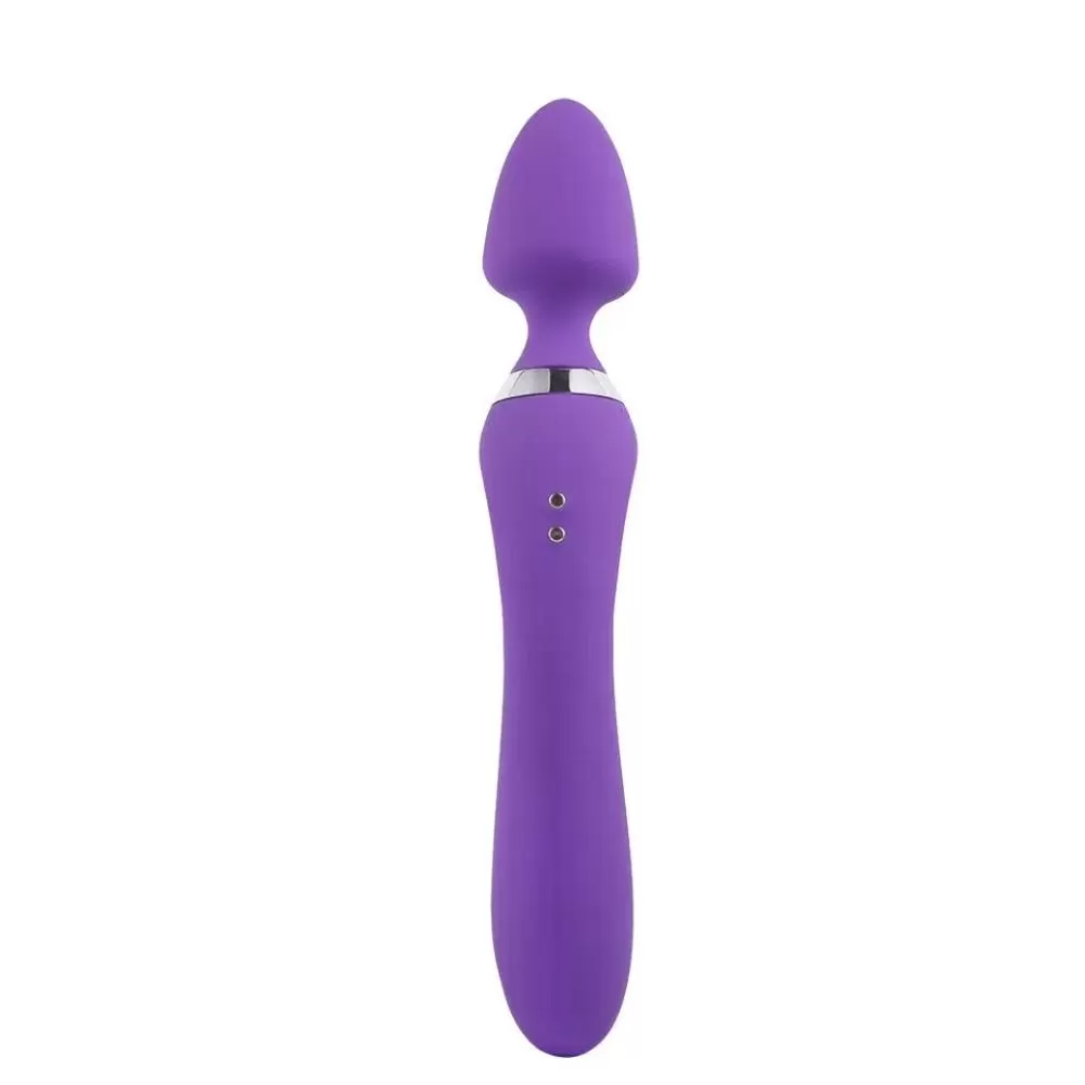 Wellco Adult LEBOOM Çift Taraflı Klitoris ve G-Spot Uyarıcı Wand Massager Dildo Vibratör - Mor - 3