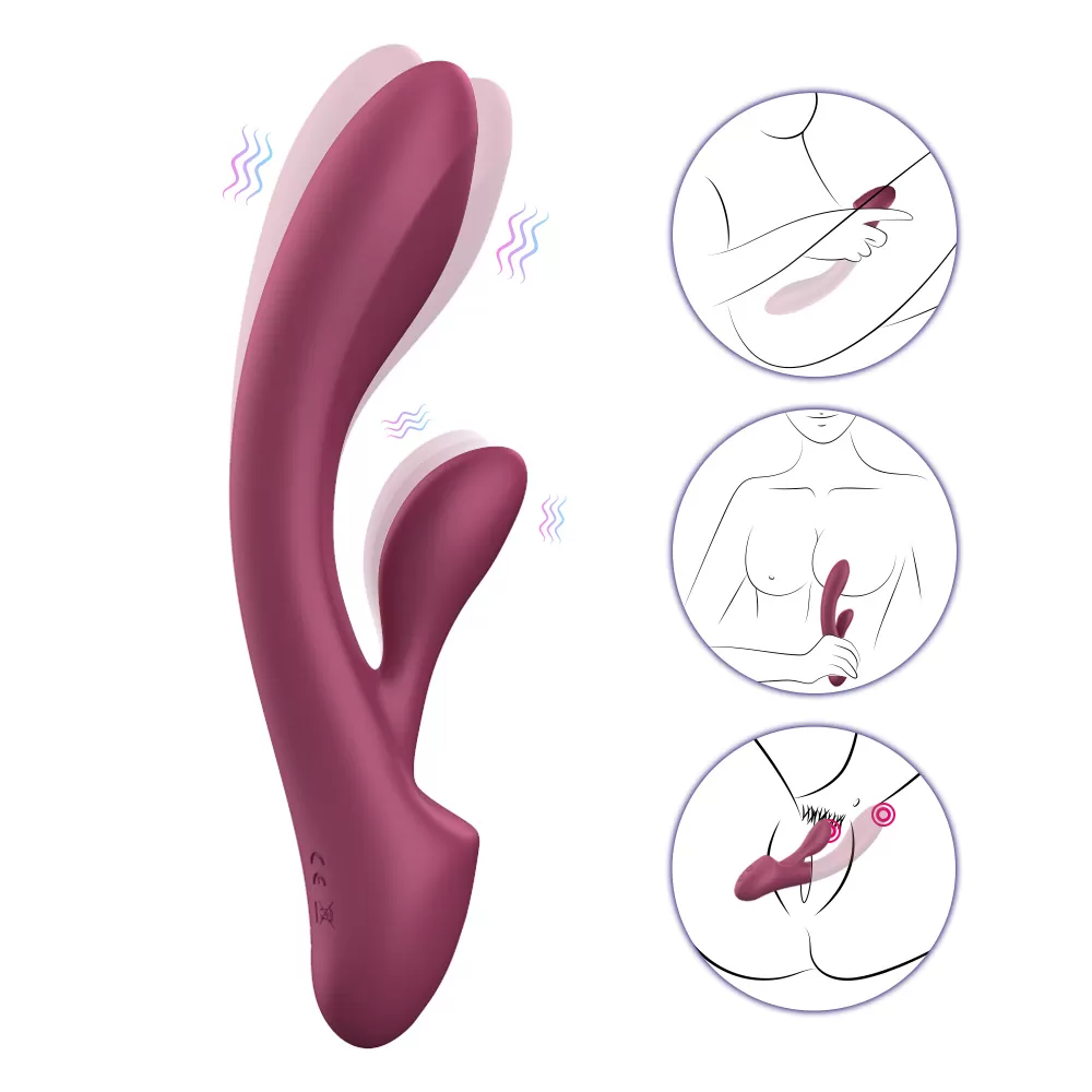 Wellco Adult MERRY Şarjlı Ultra Güçlü Çift Motorlu 2 in 1 Rabbit Vibratör