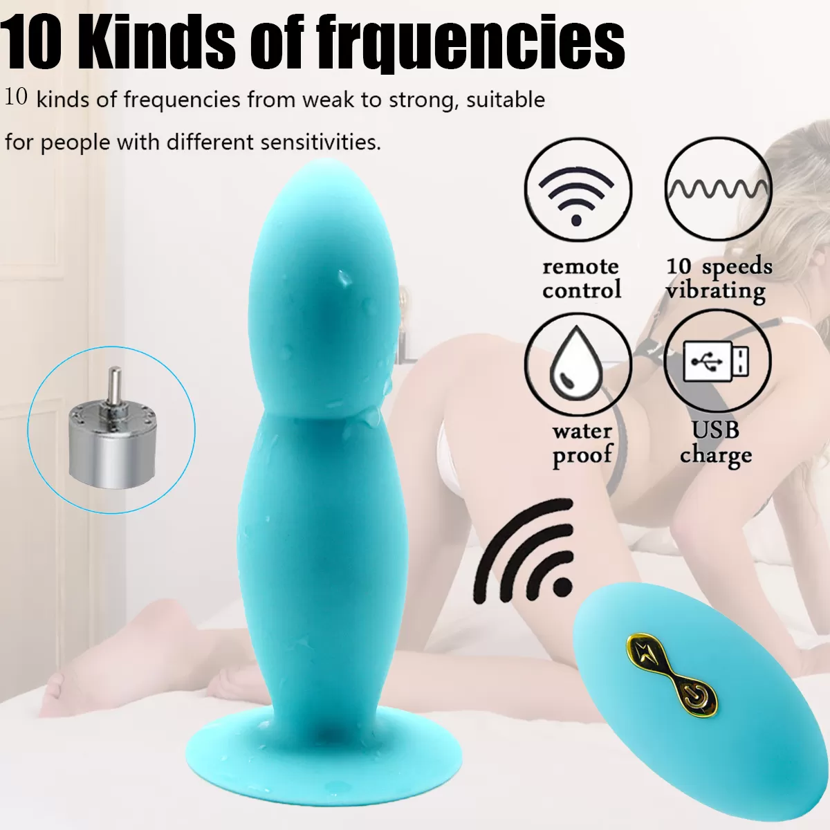 Wellco Adult MOLOVE Kablosuz Kumandalı Boğumlu Vantuzlu Silikon Anal Plug Vibratör - 2