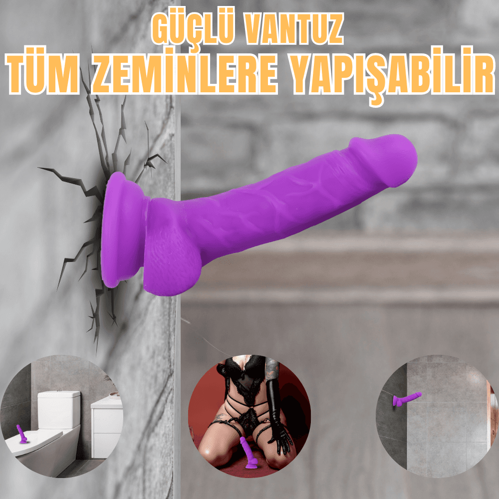 Wellco Adult MYST COLOR Dildo Ultra Yumuşak Dokulu Mor Realistik Yapay Penis - 2