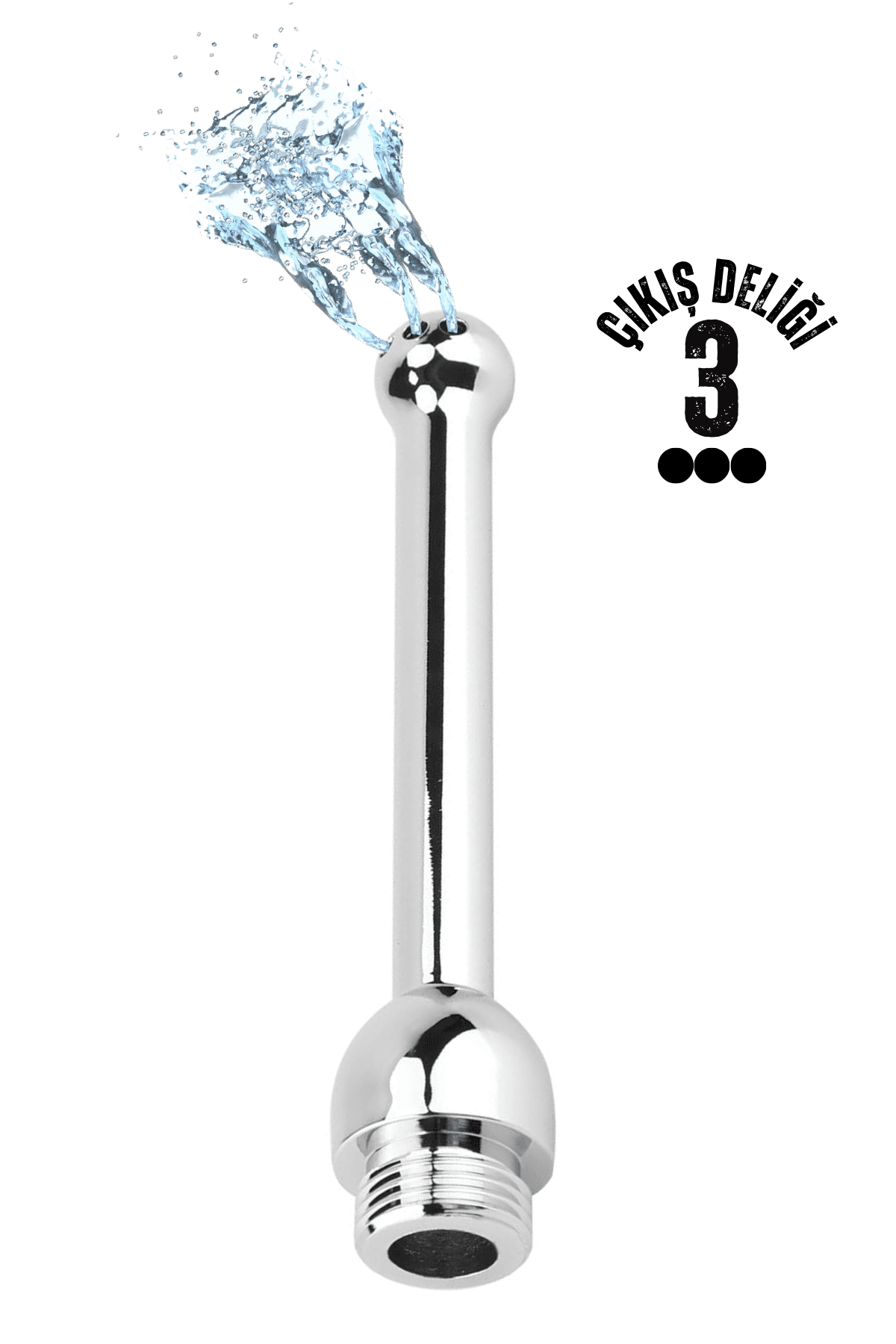 Wellco Adult Paslanmaz Çelik Anal Bead Butt Plug 3 Delikli Anal Temizlik Metal Lavman Duş Başlığı