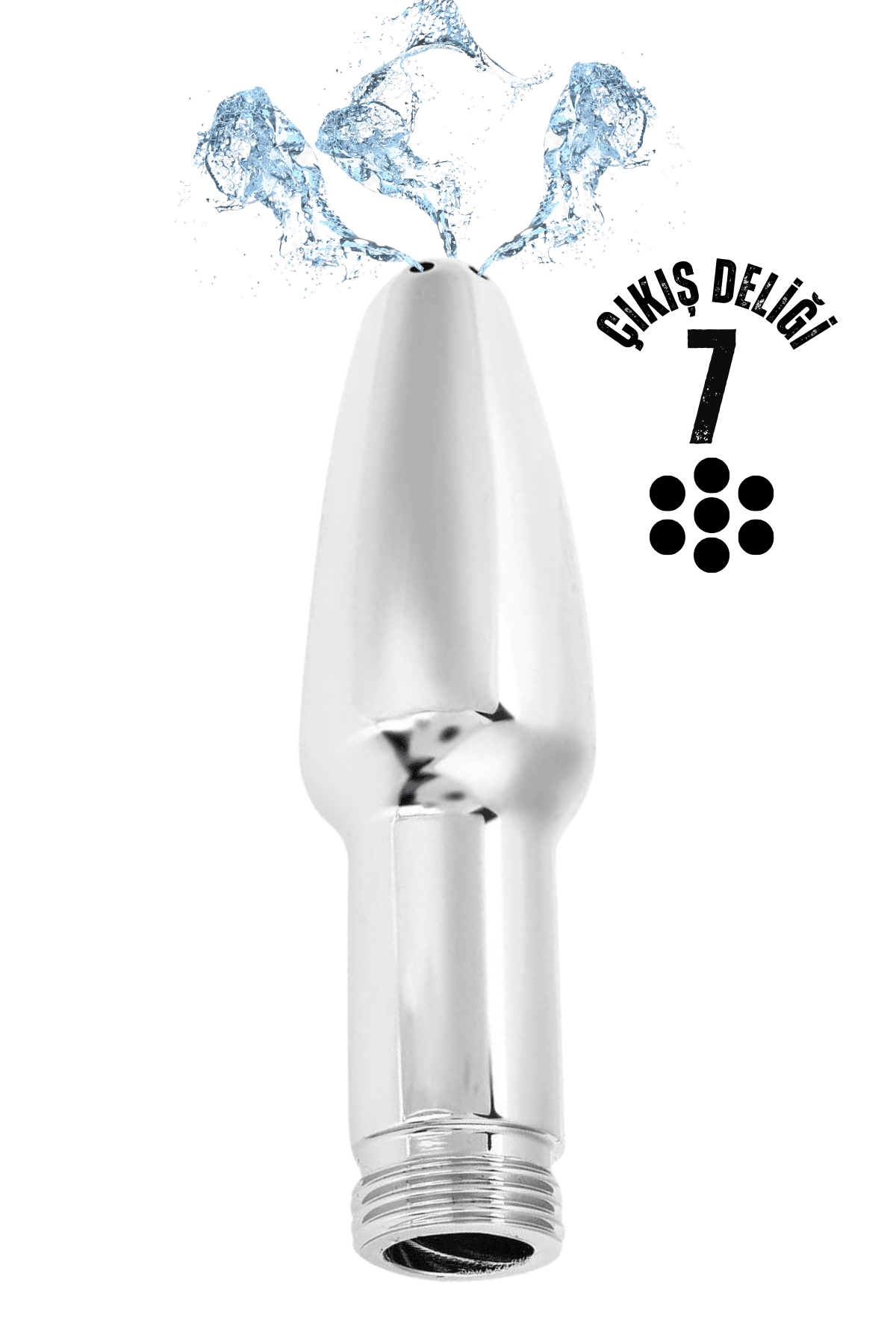 Wellco Adult Paslanmaz Çelik Anal Butt Plug 7 Delikli Anal Temizlik Metal Lavman Duş Başlığı