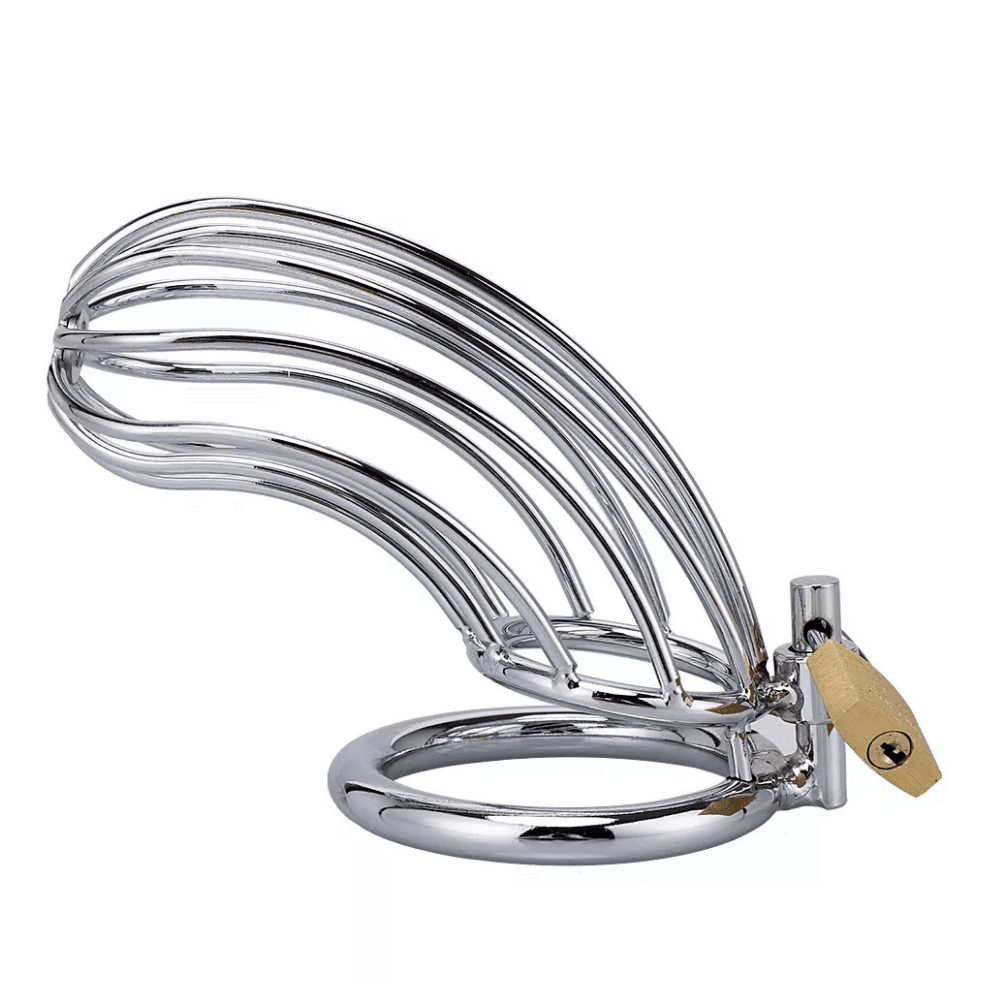 Wellco Adult Paslanmaz Çelik Penis Kilidi Metal Esaret Kafesi Chastity Device Cock Cage Erkek Bekaret Cihazı - 2