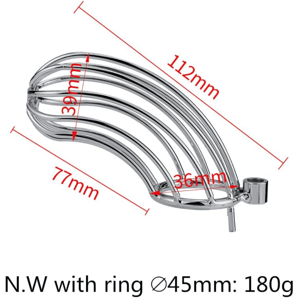 Wellco Adult Paslanmaz Çelik Penis Kilidi Metal Esaret Kafesi Chastity Device Cock Cage Erkek Bekaret Cihazı - 4