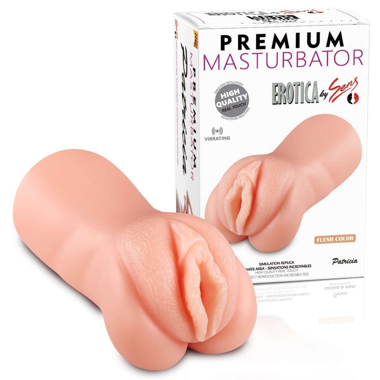 Wellco Adult Patricia - Kolay Saklanabilir Cep Boy Titreşimli Isıtmalı Suni Vajina Realistik Mastürbatör 15 CM