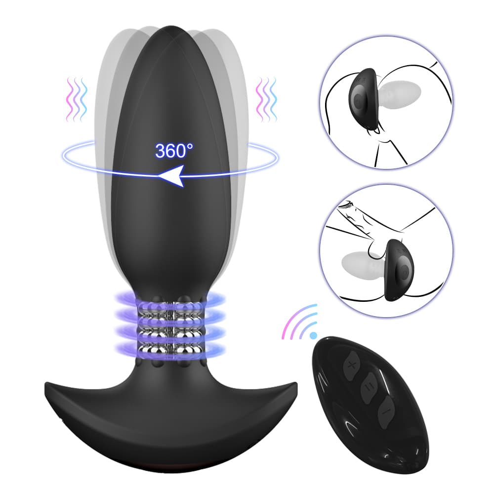 Wellco Adult PRIME TOYS Cooper Şarjlı Uzaktan Kumandalı Dönme Hareketli Prostat Masaj Anal Uyarıcı Vibratör - 2