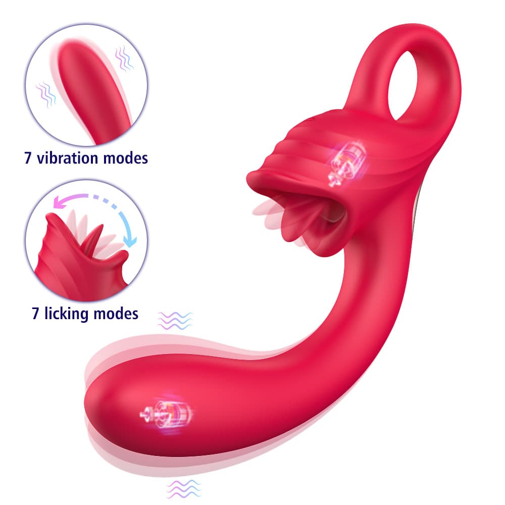 Wellco Adult PRIME TOYS Ellie Şarjlı 2 in 1 Klitoris G Nokta Uyarıcı Dil Yalama Hareketli Kavisli Vibratör - 3