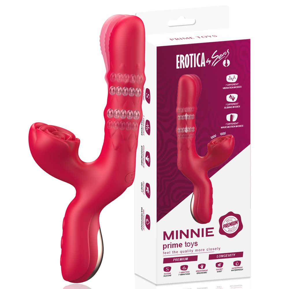 Wellco Adult Minnie Şarjlı Kayma ve Dalga Hareketli 2 in 1 Klitoris G Nokta Uyarıcı Vibratör