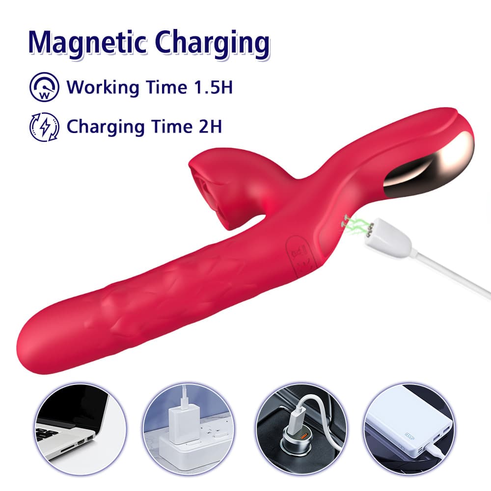 Wellco Adult Minnie Şarjlı Kayma ve Dalga Hareketli 2 in 1 Klitoris G Nokta Uyarıcı Vibratör - 4