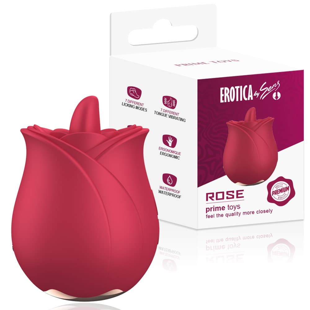 Wellco Adult PRIME TOYS Rose Şarjlı Yeni Nesil Güçlü Titreşim Dil Yalama Hareketli Klitoris Uyarıcı Gül Vibratör