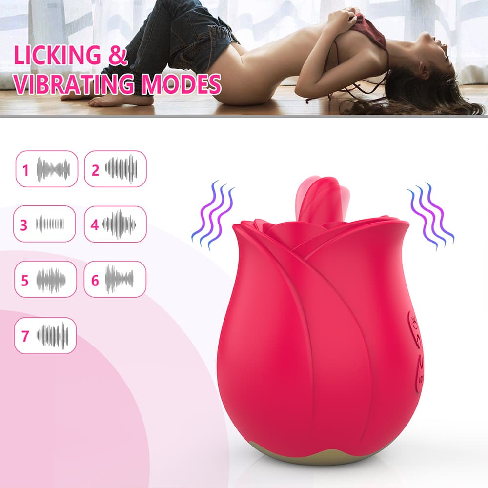 Wellco Adult PRIME TOYS Rose Şarjlı Yeni Nesil Güçlü Titreşim Dil Yalama Hareketli Klitoris Uyarıcı Gül Vibratör - 4