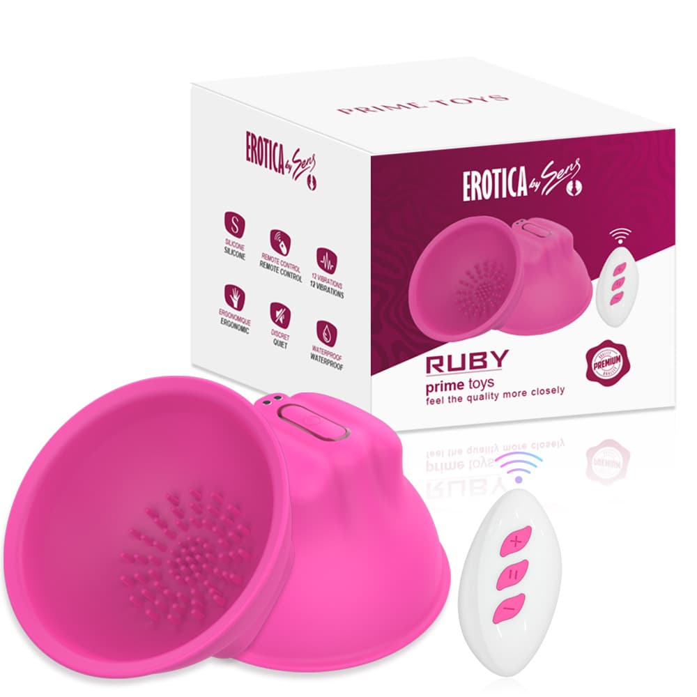 Wellco Adult Ruby Şarjlı Uzaktan Kumandalı Meme Ucu Masajı Tırtıklı 2 in 1 Göğüs Uyarıcı Vibratör