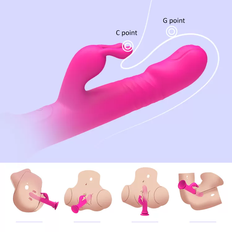 Wellco Adult RAIN LOVE İleri Geri ve 360° Rotasyon Hareketli Su Geçirmez Vantuzlu Rabbit Vibratör - 2