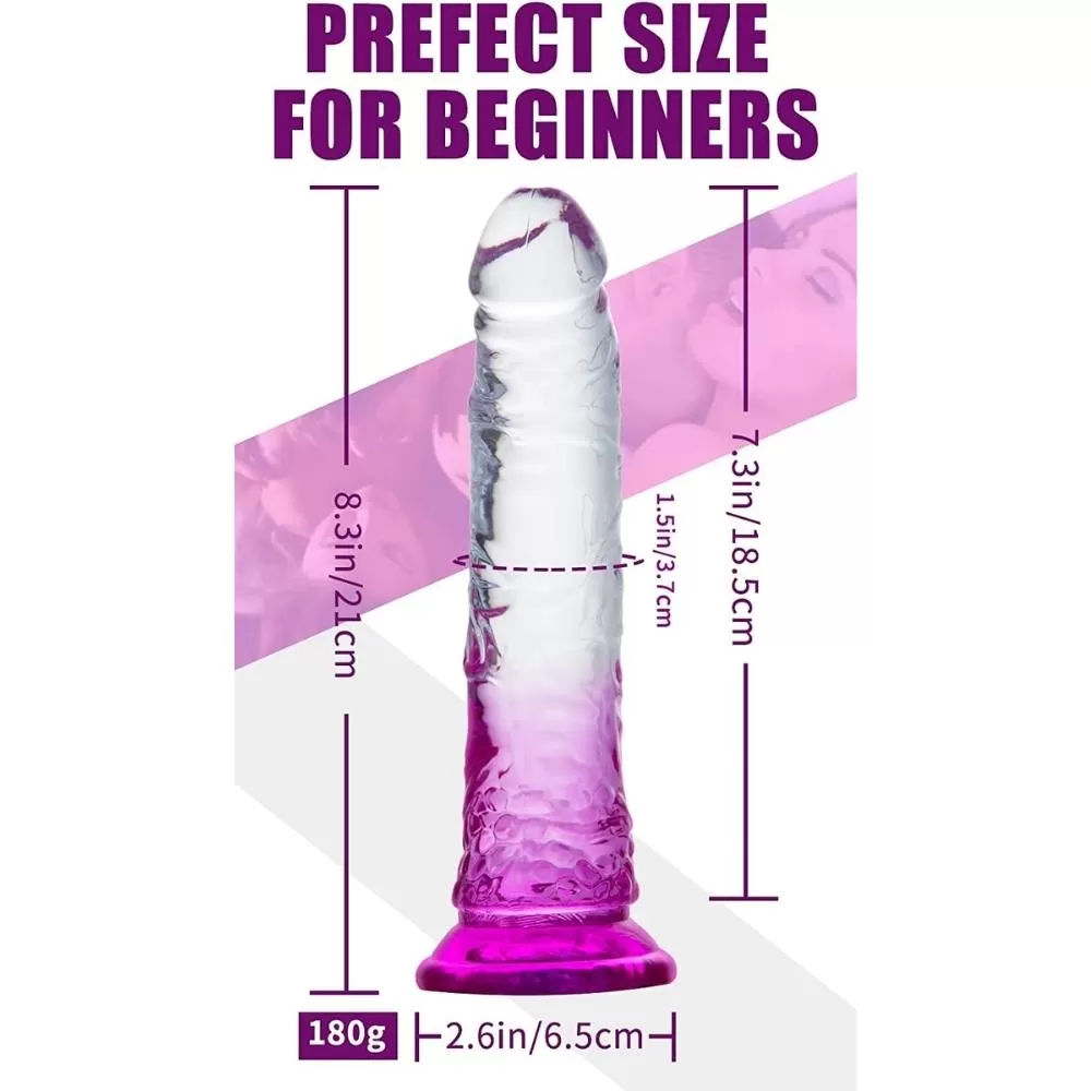 Wellco Adult MYST COLOR Dildo Realistik Jel Dokuda Testissiz Ultra Yumuşak Şeffaf Mavi Yapay Penis - 3
