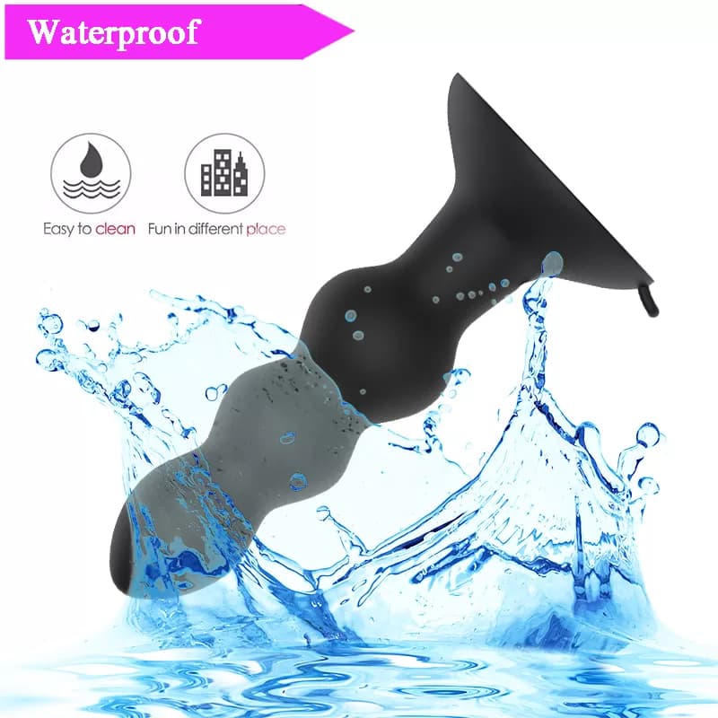 Wellco Adult RON Uzaktan Kumandalı Güçlü Titreşimli Boğumlu Vantuzlu Silikon Anal Plug Vibratör - 3