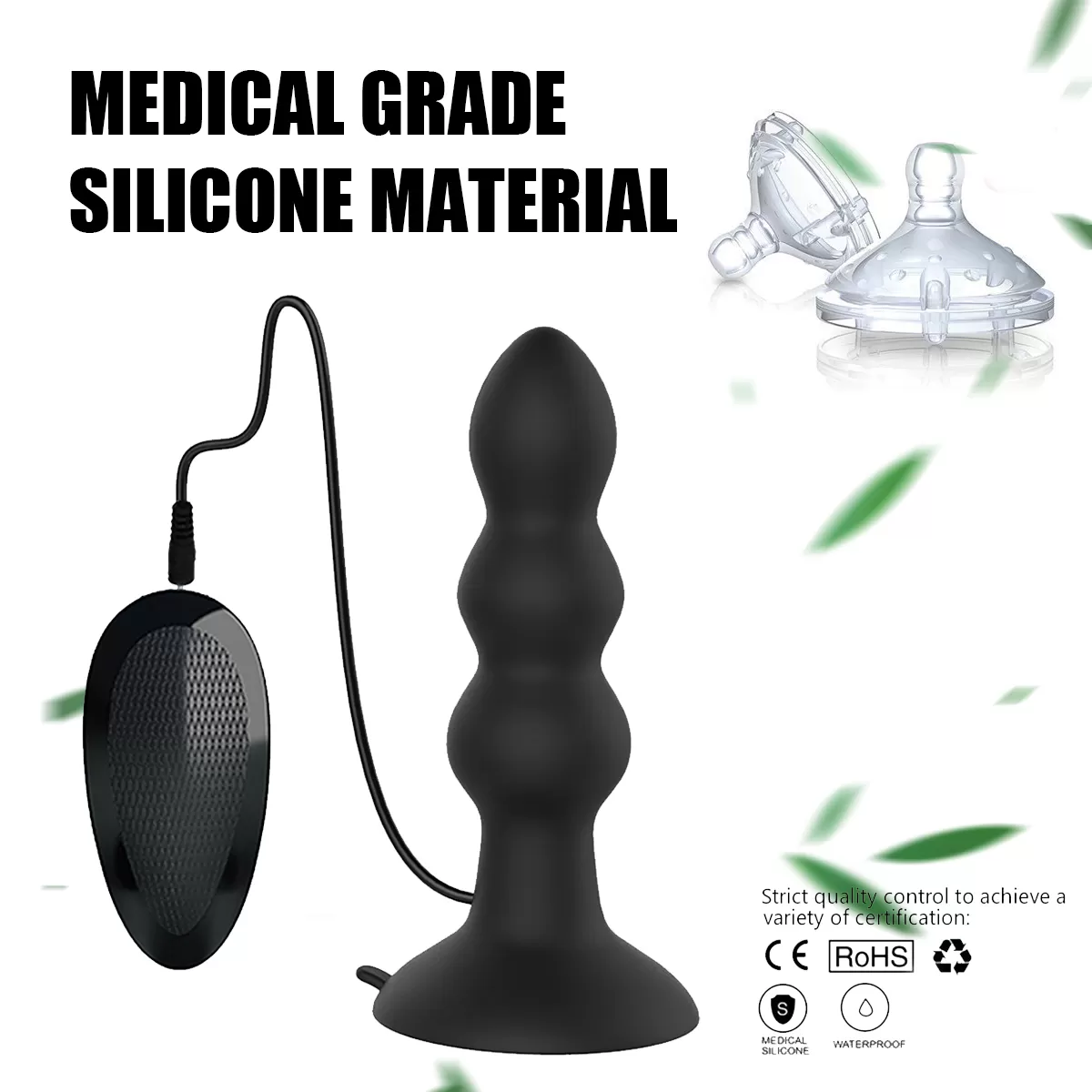 Wellco Adult RON Uzaktan Kumandalı Güçlü Titreşimli Boğumlu Vantuzlu Silikon Anal Plug Vibratör - 4