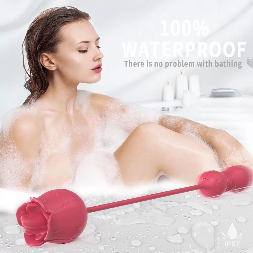 Wellco Adult ROSE PRO 7 İleri Geri ve Dil Hareketli Klitoris ve Göğüs Ucu Uyarıcı Yeni Nesil 2 in 1 Gül Vibratör - 4
