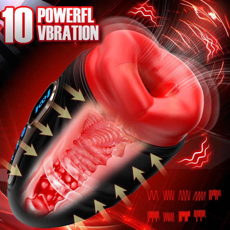 Wellco Adult Şarjlı Isıtmalı Emiş ve Titreşimli Yumuşak Silikon Dudak Ağız Girişli Otomatik Oral Mastürbatör - 3