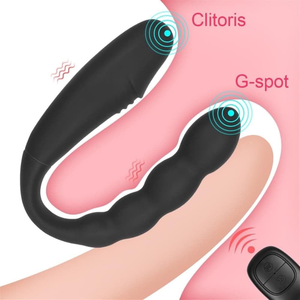 Wellco Adult Şarjlı Kablosuz Kumandalı Anal Beads Prostat Masaj U Tipi Klitoris G Nokta Uyarıcı 2 in 1 Vibratör - 3
