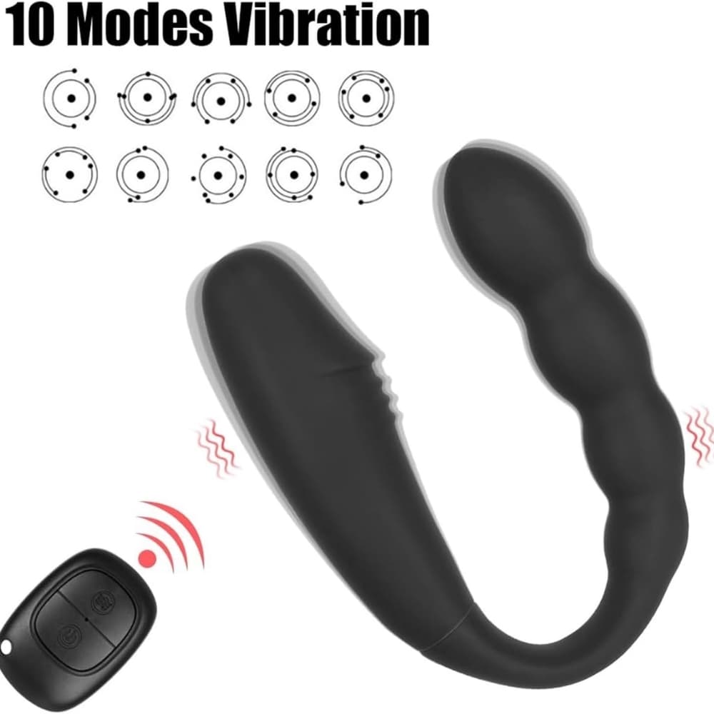Wellco Adult Şarjlı Kablosuz Kumandalı Anal Beads Prostat Masaj U Tipi Klitoris G Nokta Uyarıcı 2 in 1 Vibratör - 4