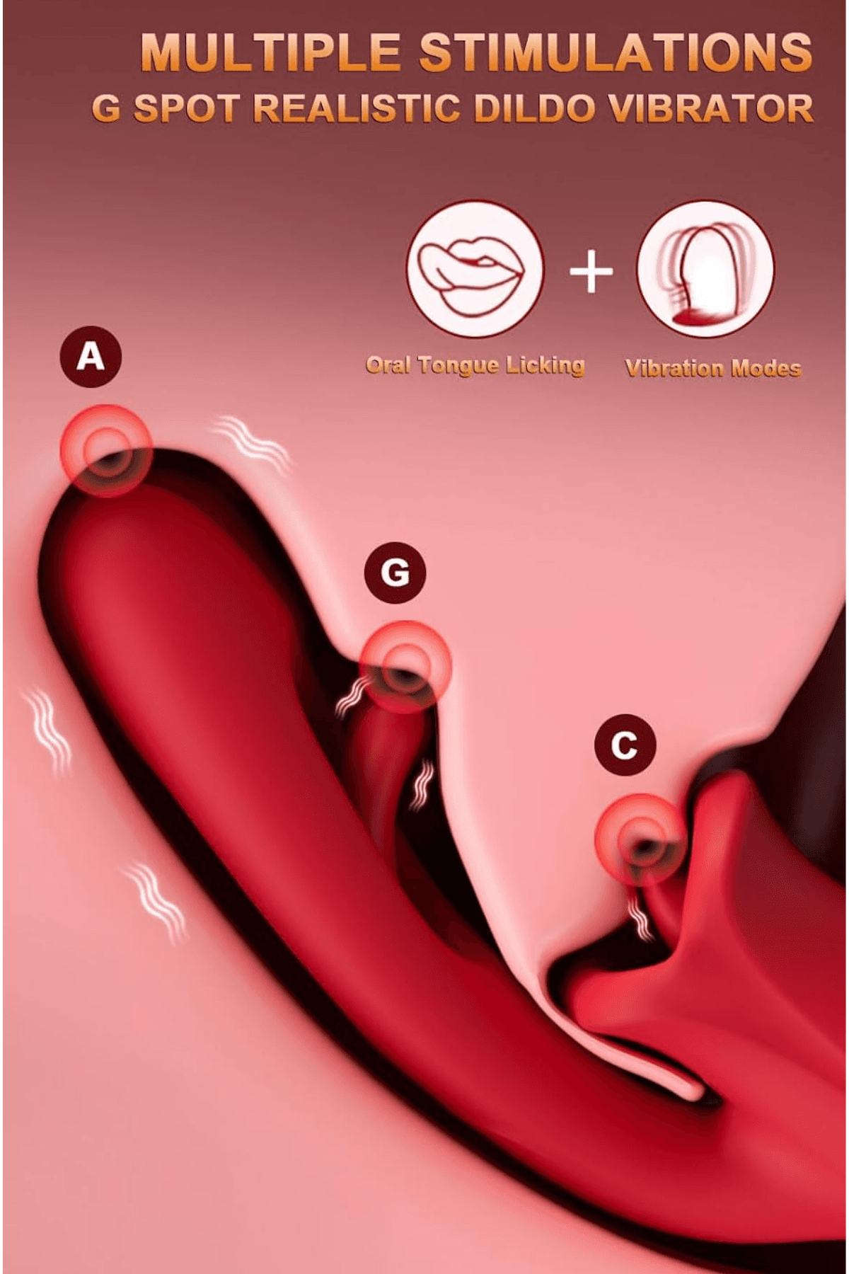 Wellco Adult Şarjlı Klitoris G Nokta Uyarıcı Çırpma ve Dil Dudak Hareketli Güçlü Titreşimli 2 in 1 Oral Vibratör - 2