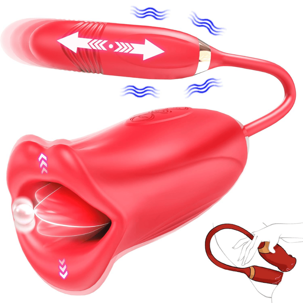 Wellco Adult Şarjlı Klitoris G Nokta Uyarıcı İleri Geri Hareketli ve Aşağı Yukarı Hareketli Dudak Dil Vibratörü