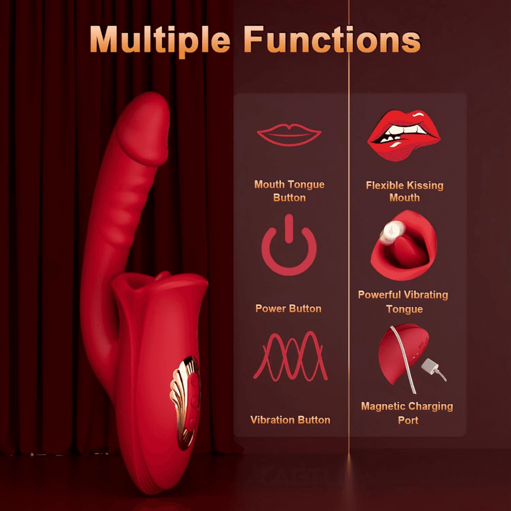 Wellco Adult Şarjlı Klitoris Uyarıcı Dil Dudak Hareketli G Nokta Uyarıcı Güçlü Titreşimli 2 in 1 Oral Vibratör - 4