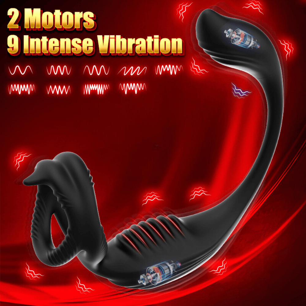Wellco Adult Şarjlı Testis ve Penis Halkalı Güçlü Titreşimli Çift Motorlu Perine ve Prostat Uyarıcı Vibratör - 4