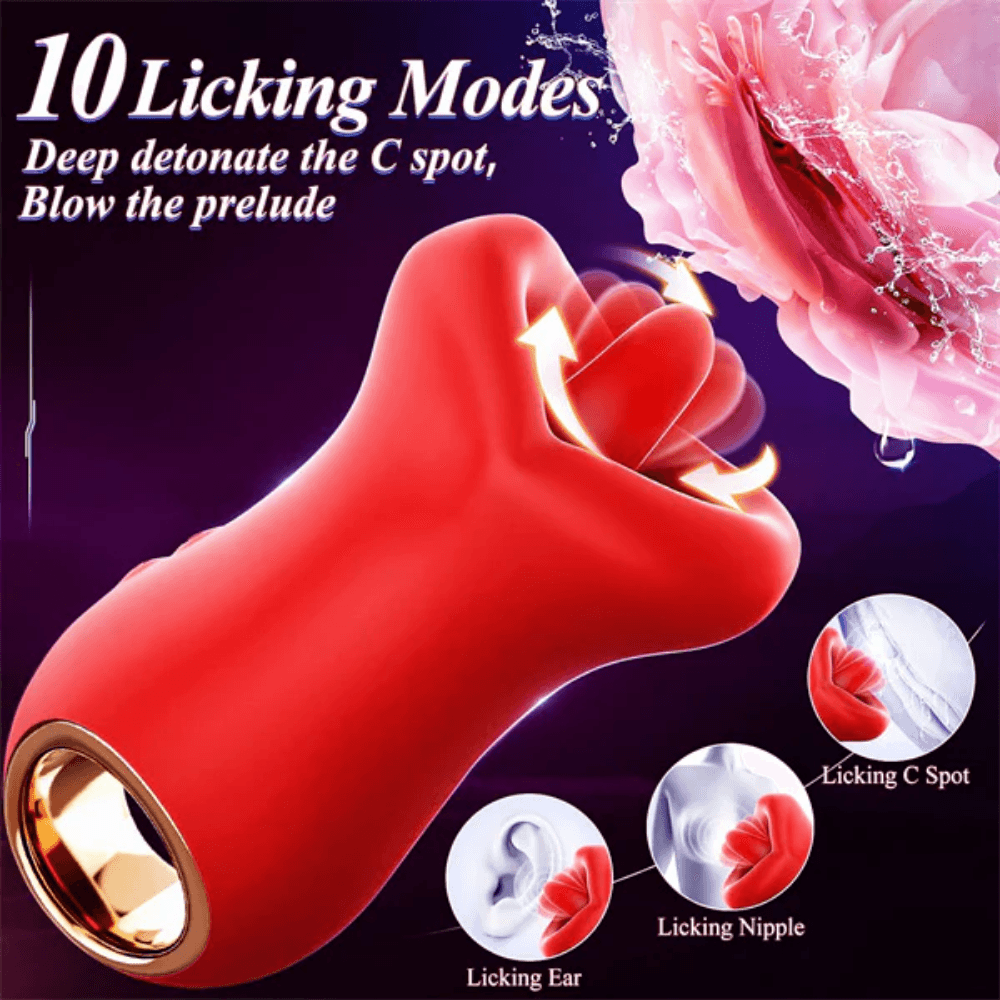 Wellco Adult Şarjlı Tutma Aparatlı Dudak ve Dil Yalama Hareketli Titreşimli Klitoris Uyarıcı 3 in 1 Oral Vibratör - 2