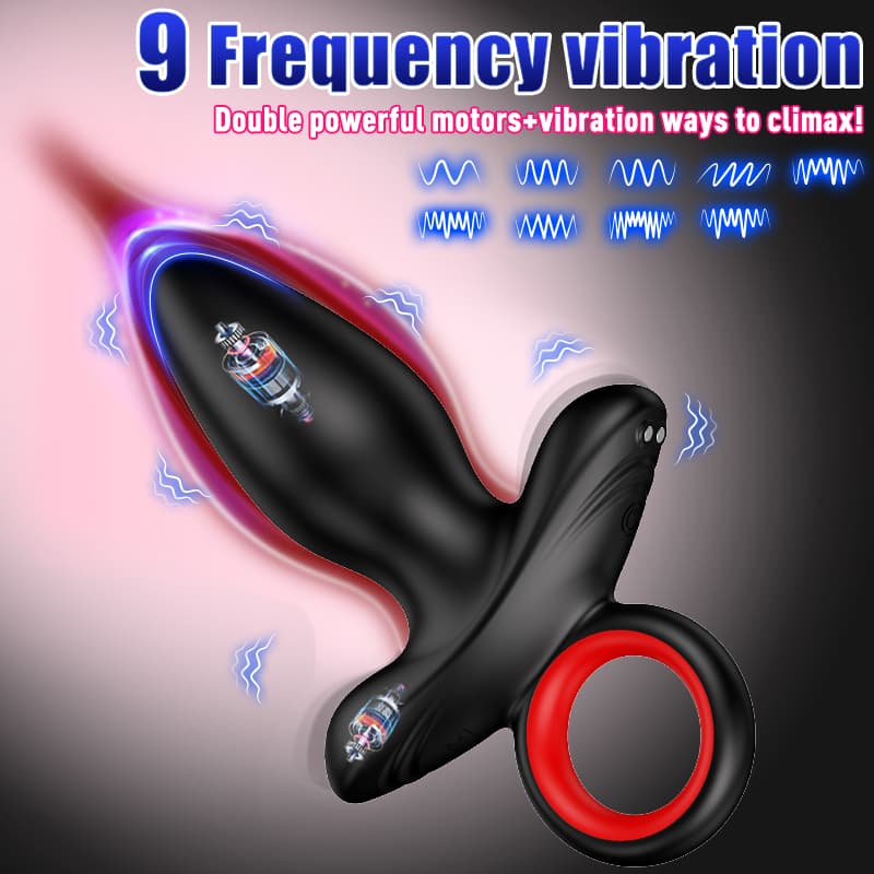 Wellco Adult Şarjlı Tutma Aparatlı Güçlü Titreşimli Anal Plug 2 in 1 Çift Motorlu Perine Prostat Masaj Vibratör - 3