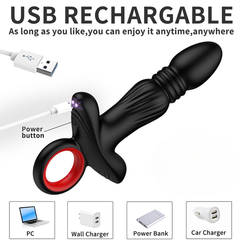 Wellco Adult Şarjlı Tutma Aparatlı İleri Geri Hareketli Titreşimli 3 Motorlu Prostat Uyarıcı Anal Vibratör - 3