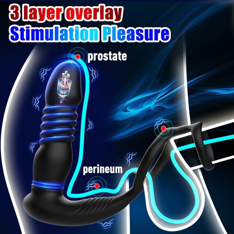 Wellco Adult Şarjlı Uzaktan Kumandalı İleri Geri Hareketli Testis ve Penis Halkalı Perine Prostat Masaj Vibratör - 2