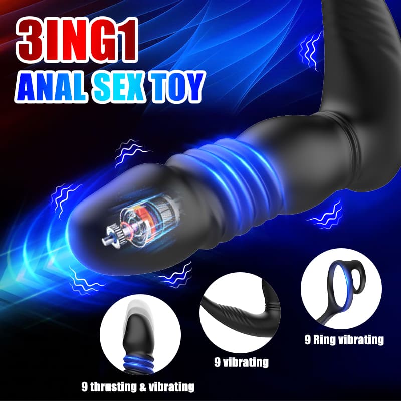 Wellco Adult Şarjlı Uzaktan Kumandalı İleri Geri Hareketli Testis ve Penis Halkalı Perine Prostat Masaj Vibratör - 3