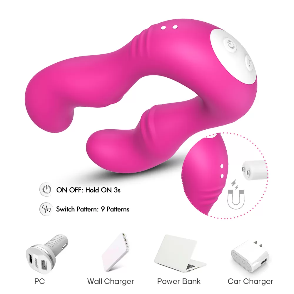 Wellco Adult SERAPH PRO Kablosuz Kumandalı Strapless Çift Taraflı G Spot Çatal Vibratör - Pembe - 4