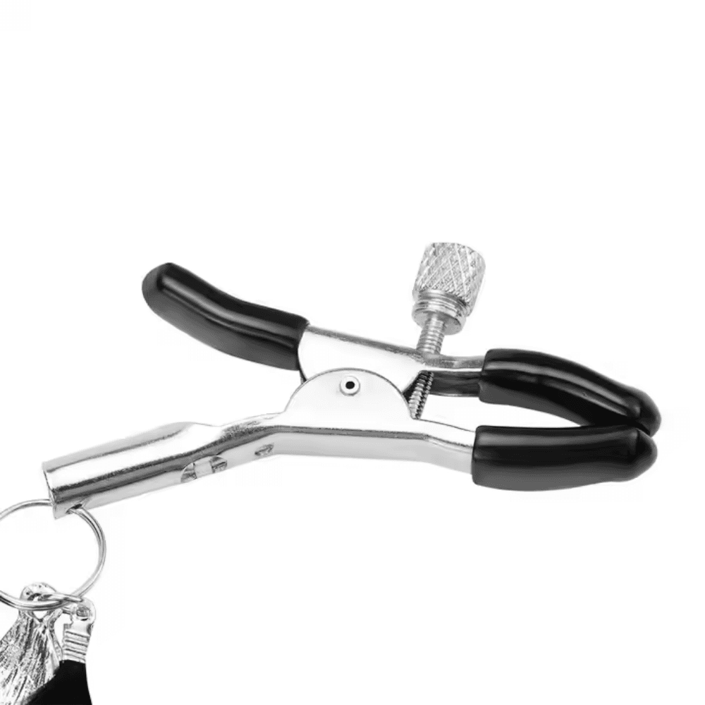 Wellco Adult Siyah Kuş Tüylü Metal Tüy Charm Göğüs Uyarıcı Meme Ucu Klipsi Black Feather Nipple Clamps - 4