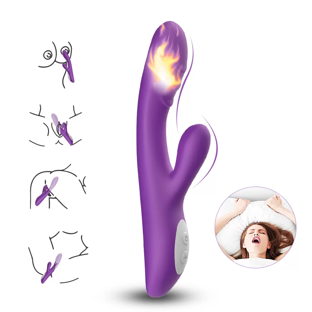 Wellco Adult PRIME TOYS Spark Isıtmalı Klitoris ve G Spot Uyarıcı 2 in 1 Rabbit Vibratör - Mor
