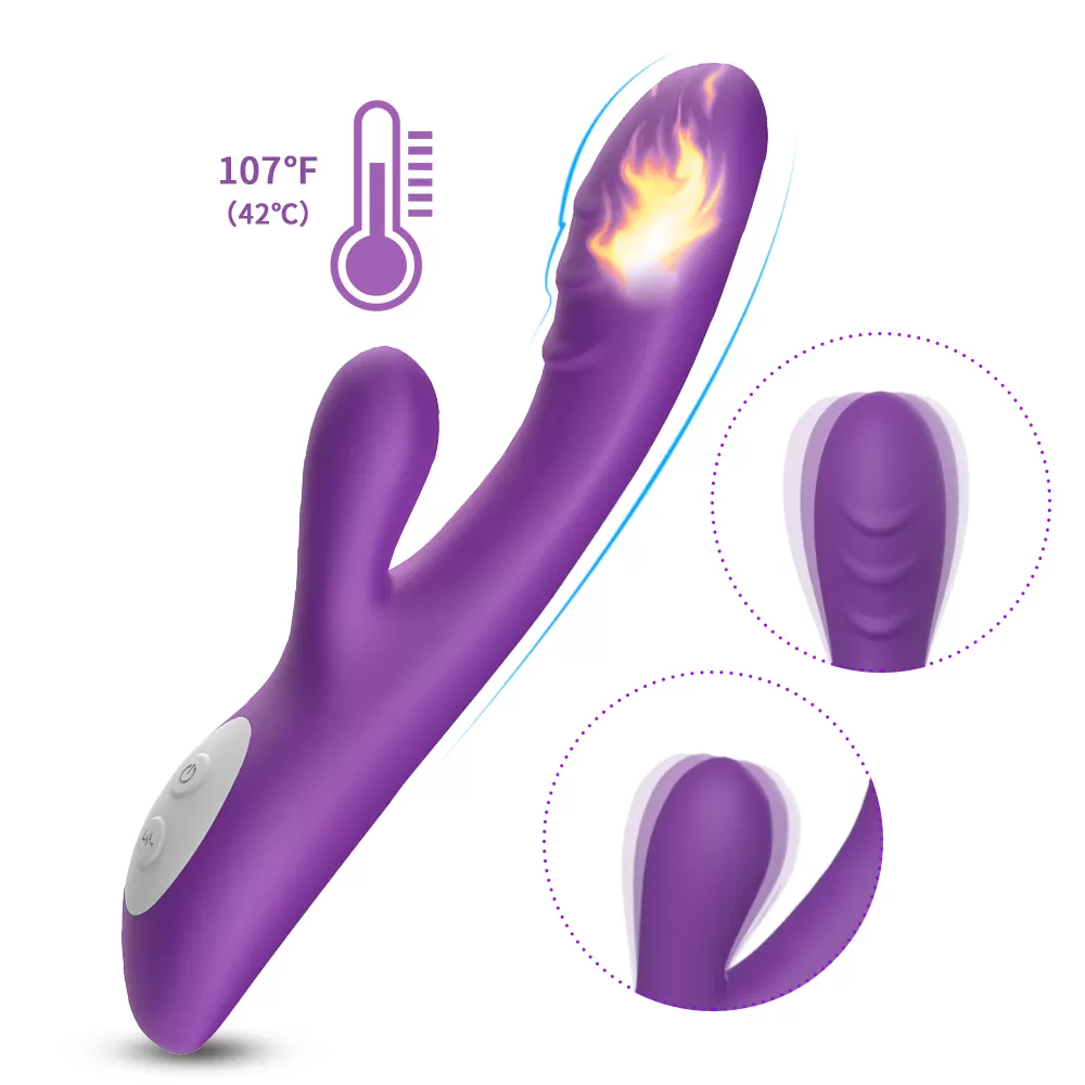 Wellco Adult PRIME TOYS Spark Isıtmalı Klitoris ve G Spot Uyarıcı 2 in 1 Rabbit Vibratör - Mor - 2