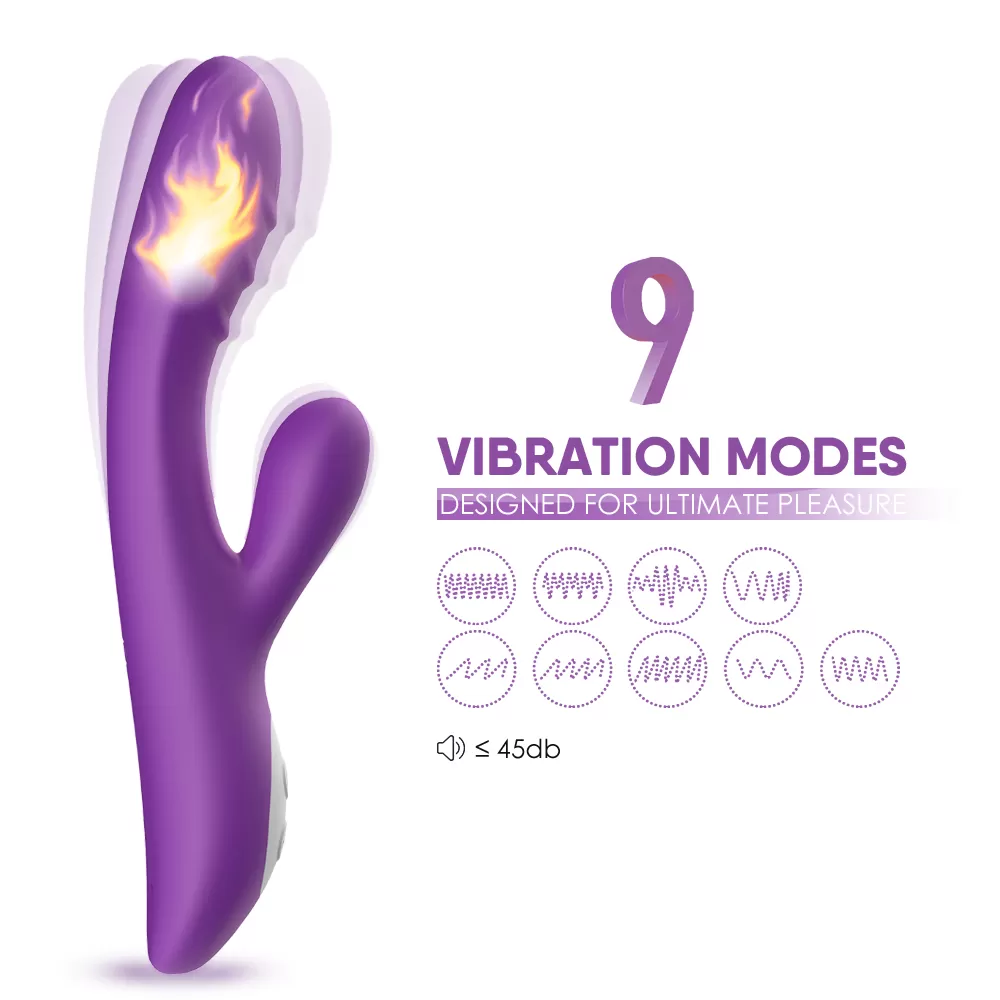 Wellco Adult PRIME TOYS Spark Isıtmalı Klitoris ve G Spot Uyarıcı 2 in 1 Rabbit Vibratör - Mor - 3