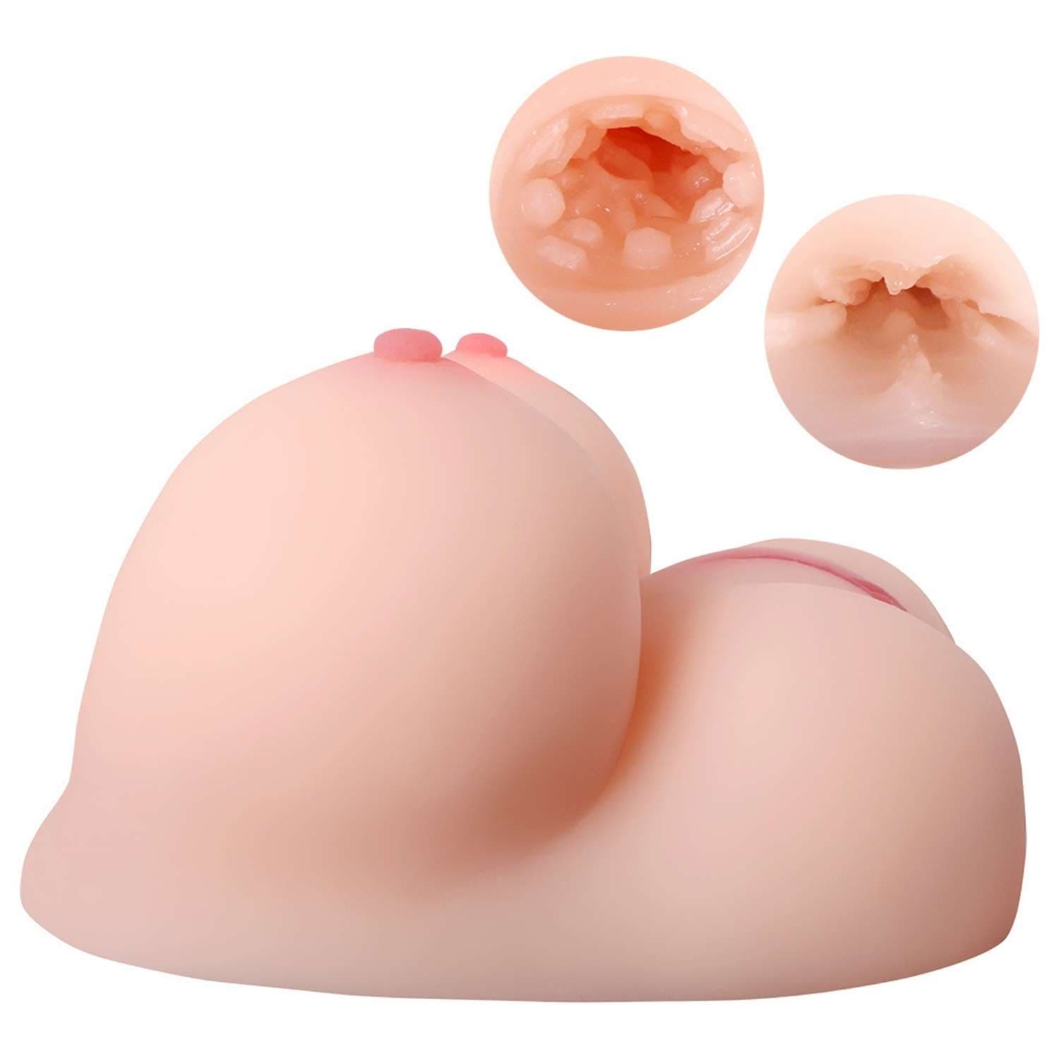 Wellco Adult Susan - Anal Vajina Çift Girişli Titreşimli Isıtmalı Realistik Göğüs Mastürbatör 1.8 KG - 4