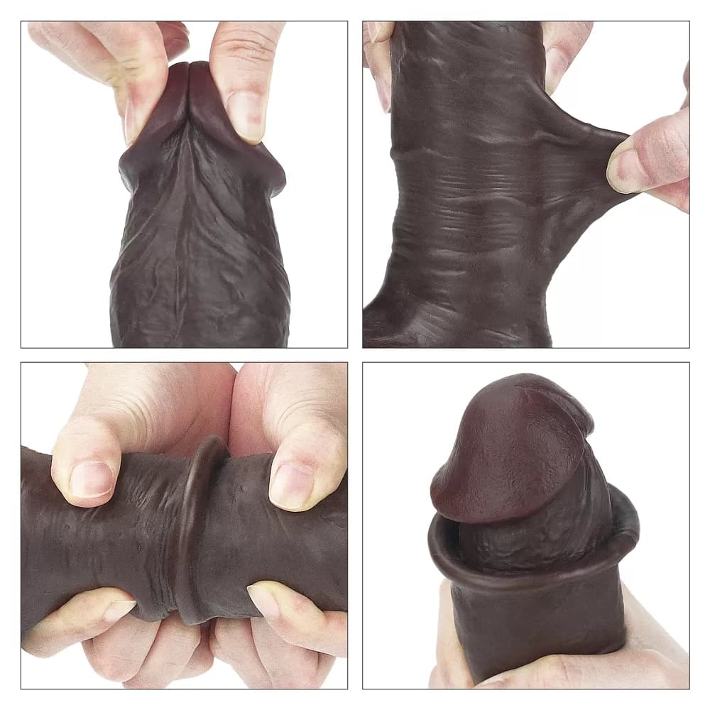 Wellco Adult Tam Testisli Hareketli Deri Ultra Yumuşak Çift Katmanlı Zenci Penis 20 CM - Sliding Skin Dual Layer Dong Whole Testicle - 2