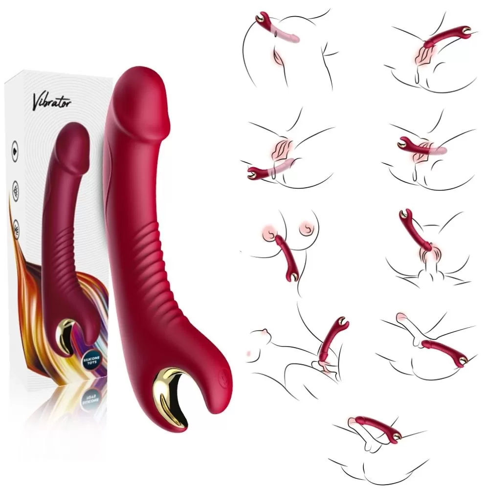 Wellco Adult PRIME TOYS Tornado 360° Dönebilen Su Geçirmez G Nokta Uyarıcı Vibratör - Bordo