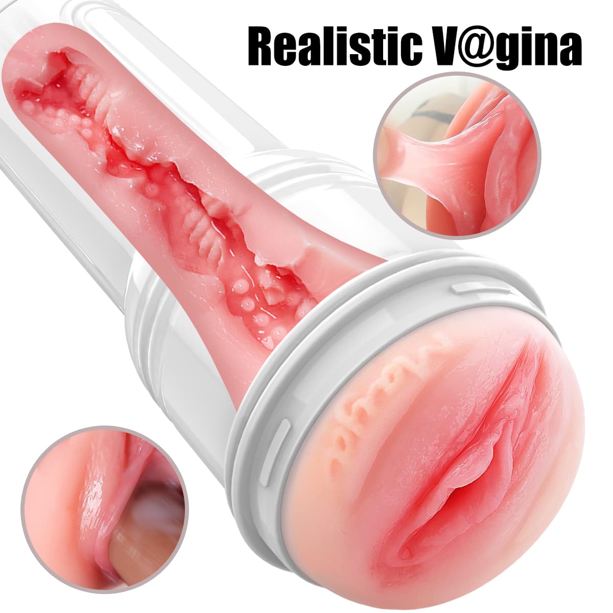Wellco Adult Ultra Gerçekçi Yumuşak Premium Doku Fener Tipi Kolay Saklanabilen Kupa Suni Vajina Cup Mastürbatör - 4