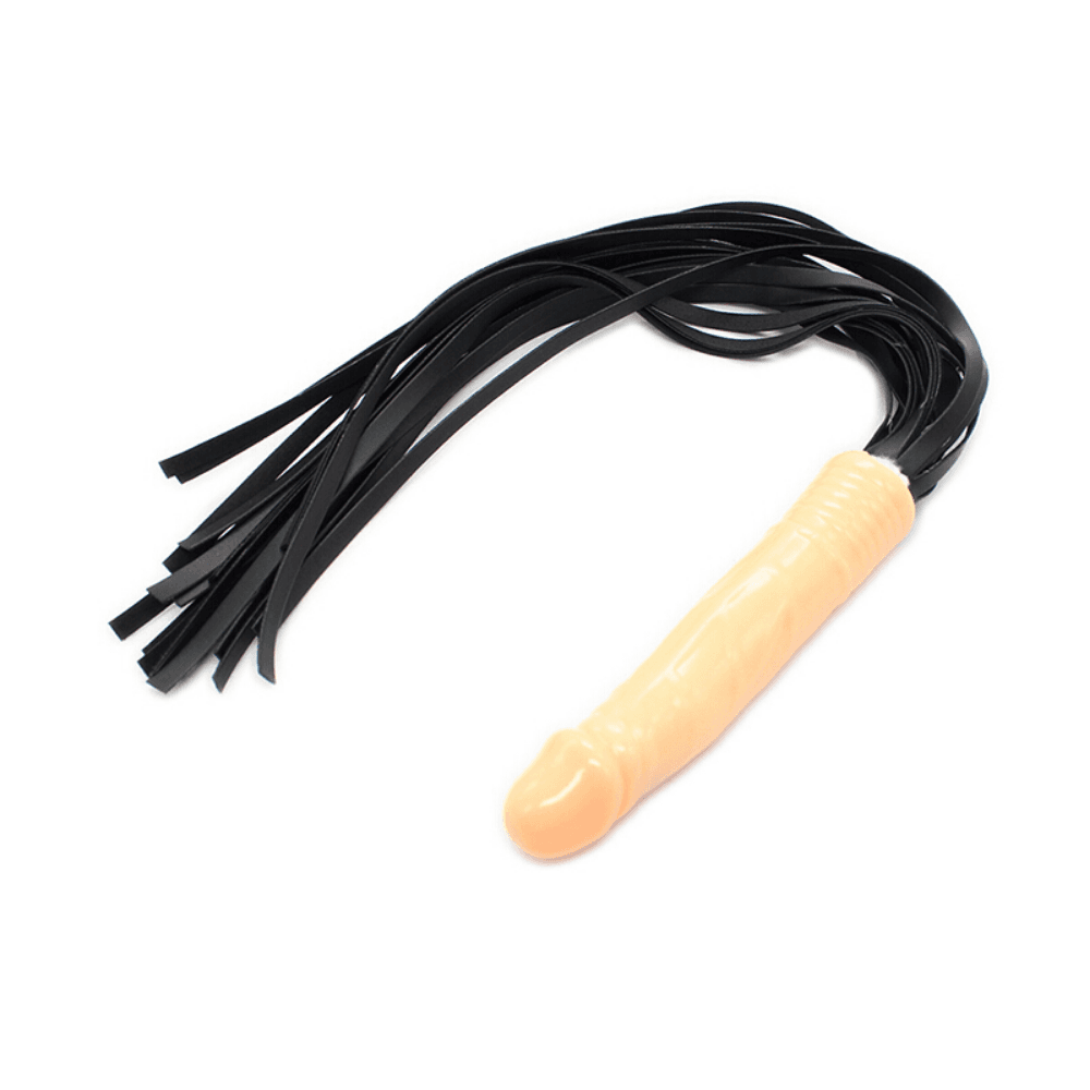 Wellco Adult Ultra Realistik Yapay Penis Fetiş Deri Kırbaç 18 CM BDSM Anal Vajina Dildo Kamçı - 3