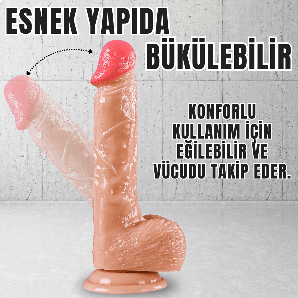 Wellco Adult UNIQUE Realistik Dokuda Damarlı Dildo Vantuzlu Gerçekçi Yapay Penis 21 CM - 3